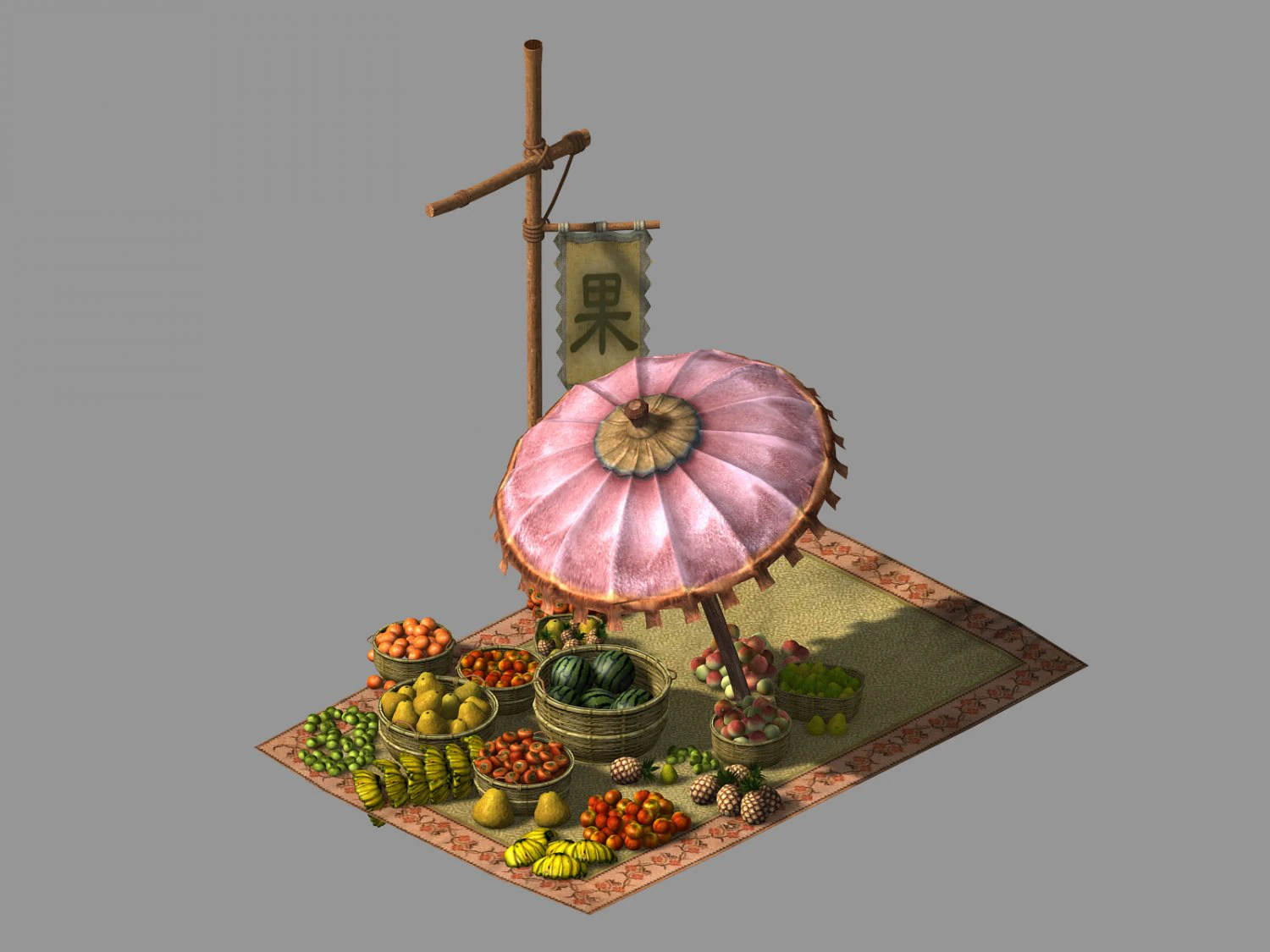 east city-fruit stand 01 3D Model .c4d .max .obj .3ds .fbx .stl .blend