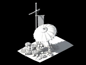 east city-fruit stand 01 3D Model