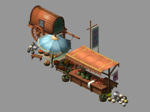 east city-watermelon stand 3D 모델