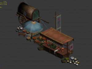 east city-watermelon stand 3Dモデル