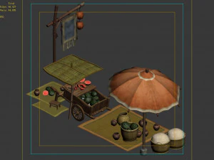 east city-watermelon stand 06 3D Model