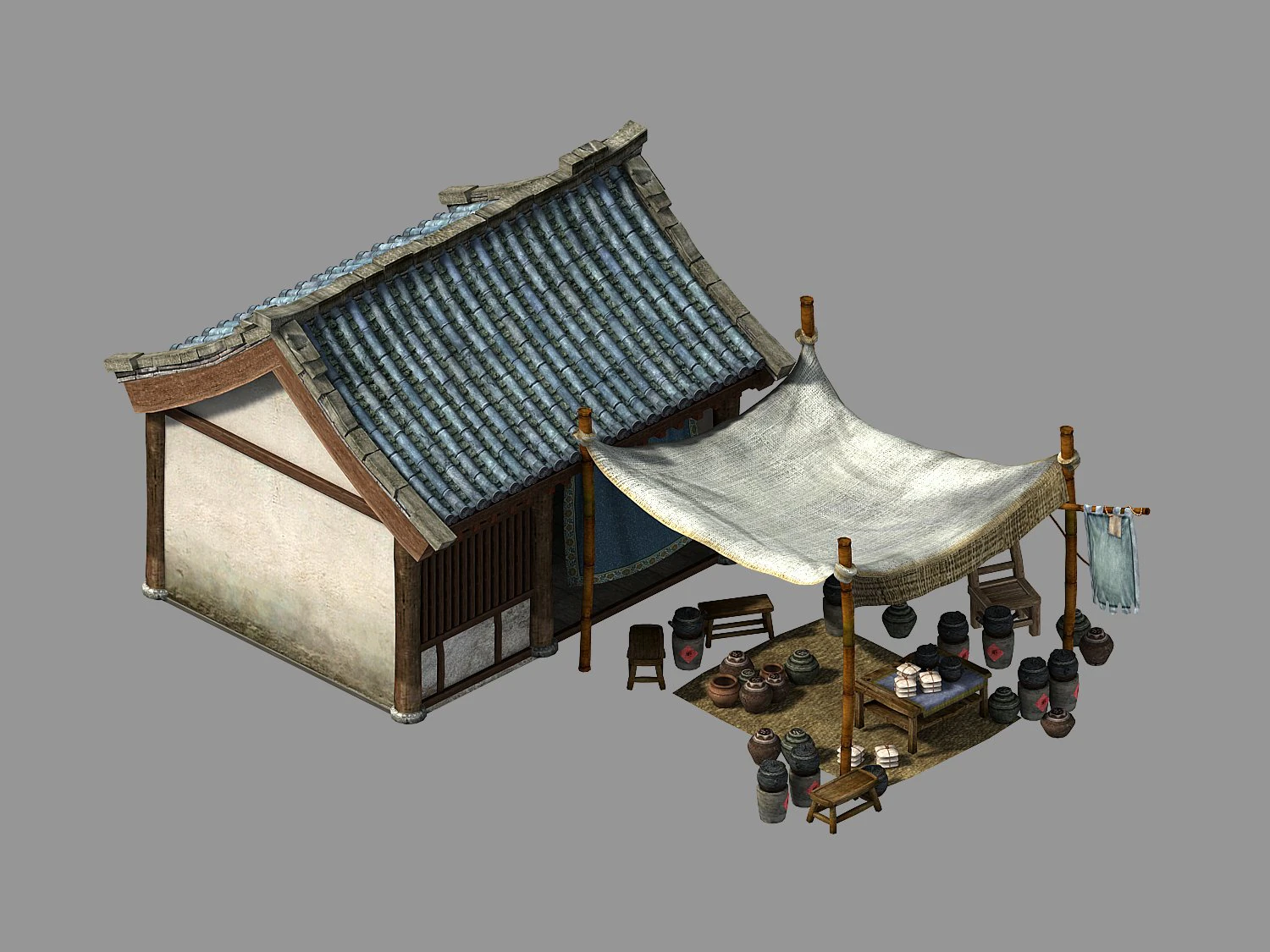east city-medicine stall 05 3D Model .c4d .max .obj .3ds .fbx .stl .blend