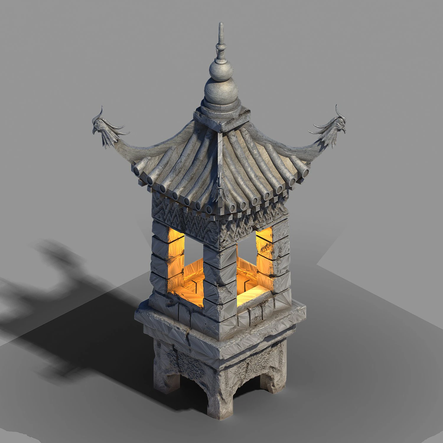 emei school-stone-street light 17 3D Model .c4d .max .obj .3ds .fbx .stl .blend 