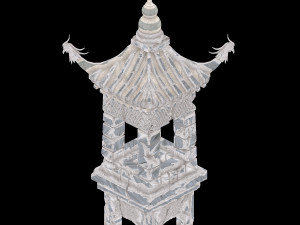 emei school-stone-street light 17 Modelo 3D