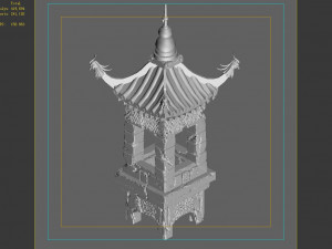 emei school-stone-street light 17 Modelo 3D
