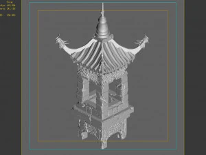 emei school-stone-street light 17 3D Model