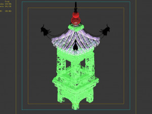 emei school-stone-street light 17 Modelo 3D