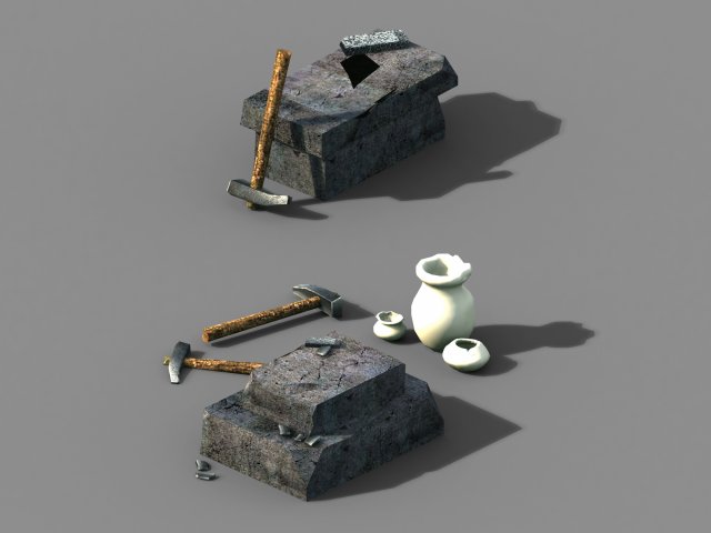 axe-hammer-iron table 03 Modelo 3D .c4d .max .obj .3ds .fbx .stl .blend 