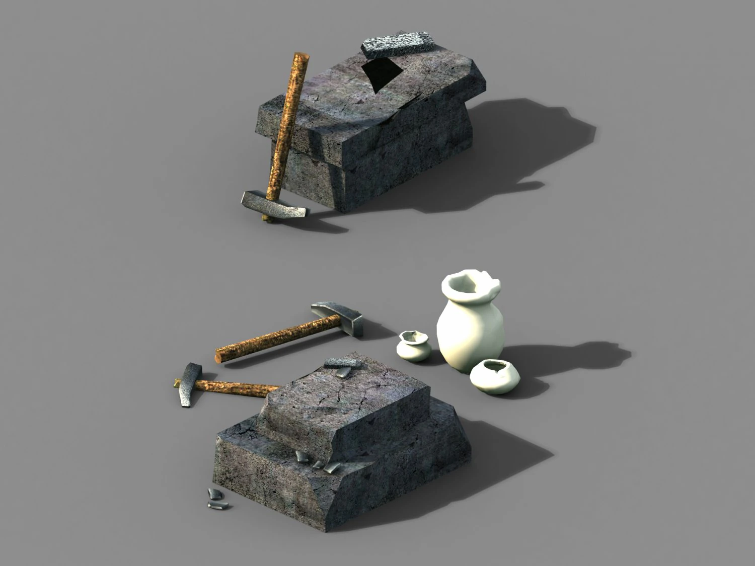 axe-hammer-iron table 03 3D Model .c4d .max .obj .3ds .fbx .stl .blend 