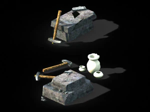 axe-hammer-iron table 03 3D Model