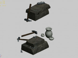 axe-hammer-iron table 03 Modelo 3D