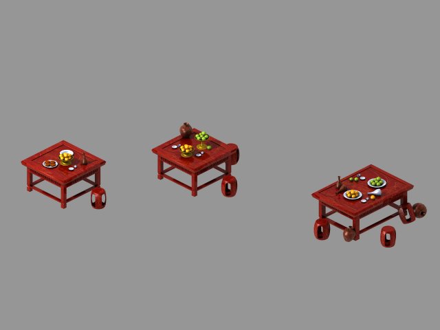 premium wine table 54 3D Model .c4d .max .obj .3ds .fbx .stl .blend 