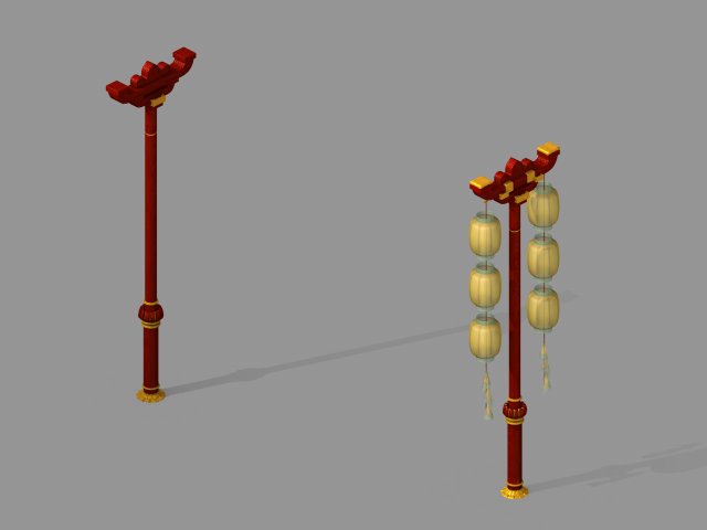 high wood lamp-wood street lamp 12 3D 모델 .c4d .max .obj .3ds .fbx .stl .blend 