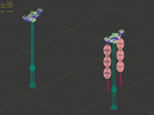 high wood lamp-wood street lamp 12 3D 모델
