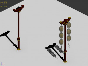 high wood lamp-wood street lamp 12 3D 모델