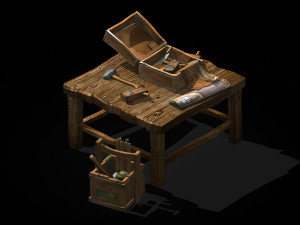 tool table-plane-knife-box of 12 3D Model