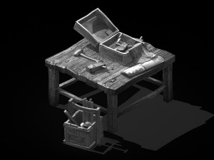 tool table-plane-knife-box of 12 3D Model