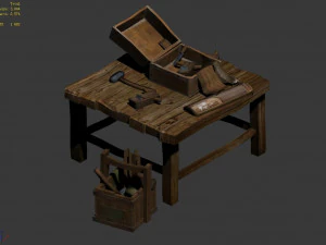 tool table-plane-knife-box of 12 3D Model