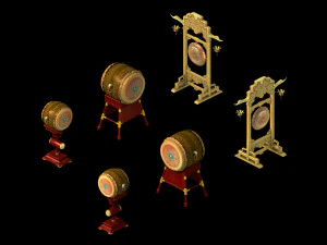 drum-wooden shelf 12 3D Model
