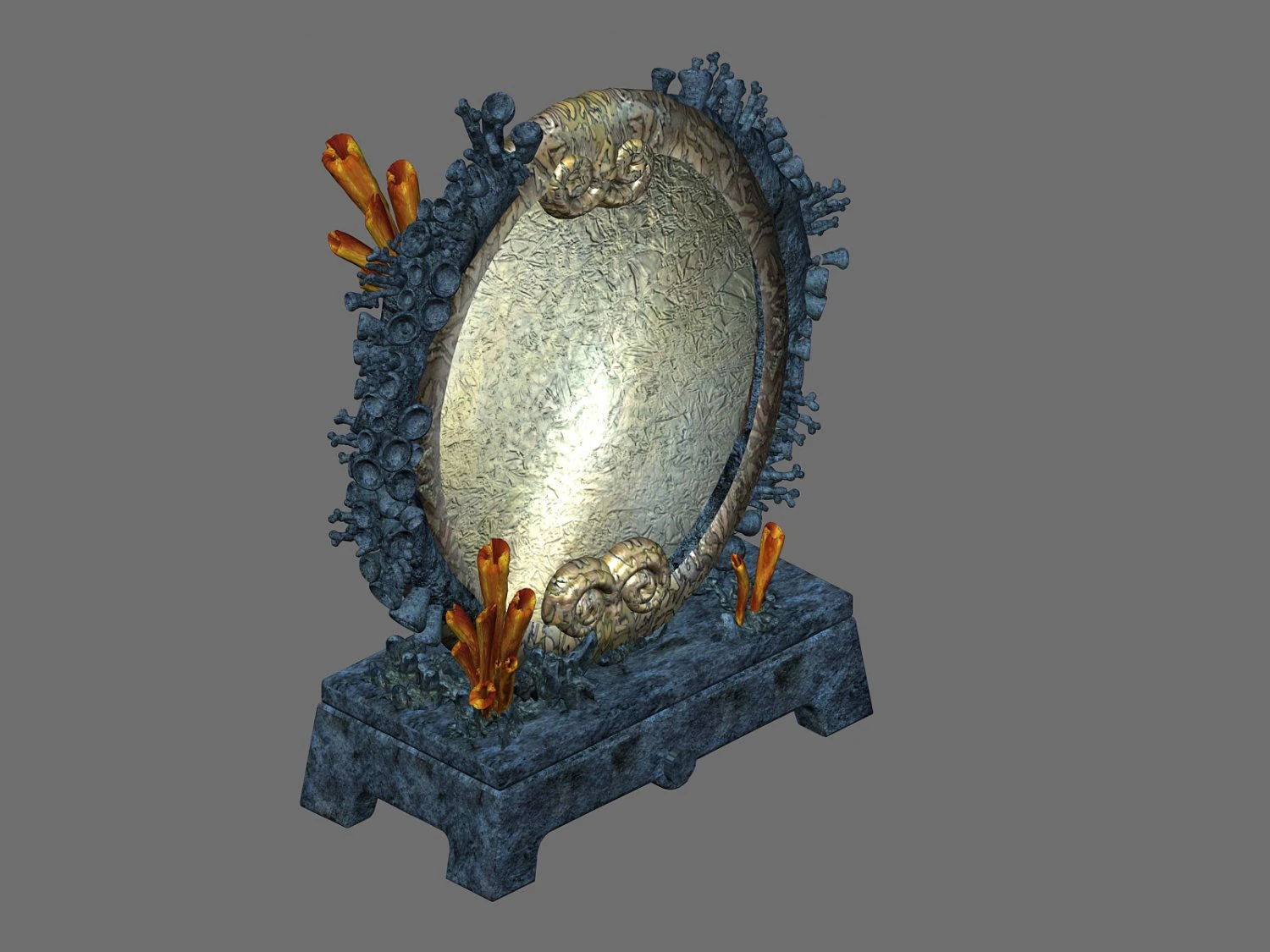 undersea-bronze mirror 03 3D Model .c4d .max .obj .3ds .fbx .stl .blend