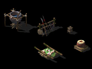 brazier-drum-weapon-food 3D Model