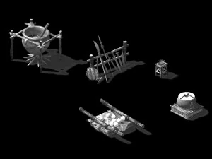 brazier-drum-weapon-food 3D Model