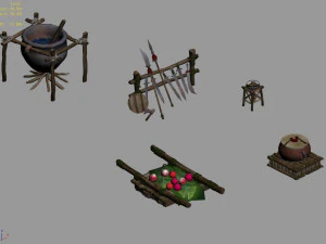 brazier-drum-weapon-food 3D Model