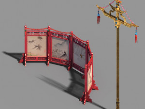 kaifeng city-banner-screen-sundries-lamppost 01 3D Model