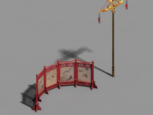 kaifeng city-banner-screen-sundries-lamppost 01 Modelo 3D