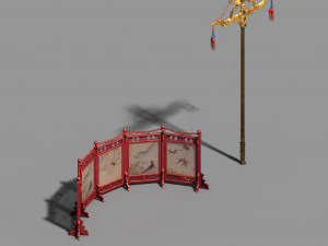kaifeng city-banner-screen-sundries-lamppost 01 3D Model
