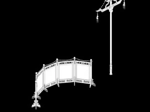 kaifeng city-banner-screen-sundries-lamppost 01 3D Model