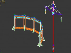 kaifeng city-banner-screen-sundries-lamppost 01 3D Model