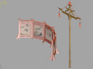 kaifeng city-banner-screen-sundries-lamppost 01 3D Model