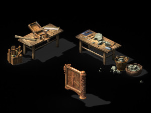 woodcarving-carpentry-stonemason-table 3D Model