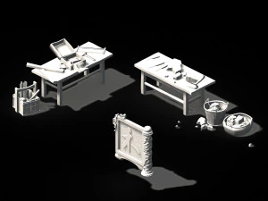 woodcarving-carpentry-stonemason-table 3D Model