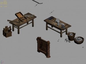 woodcarving-carpentry-stonemason-table 3D Model