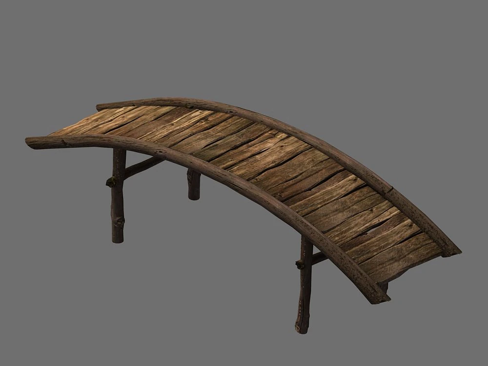 wooden bridge 12 3D Model .c4d .max .obj .3ds .fbx .stl .blend 