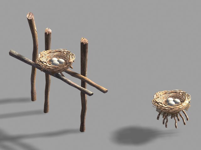 birds nest 0157 3D Model .c4d .max .obj .3ds .fbx .stl .blend 