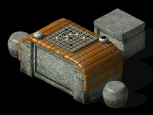 qin qiong mansion-chess table Modèle 3D
