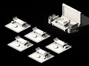 qin qiong mansion-desk 3D 모델