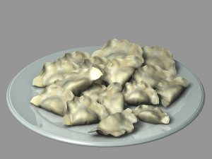 chinese food-dumplings 3D Model