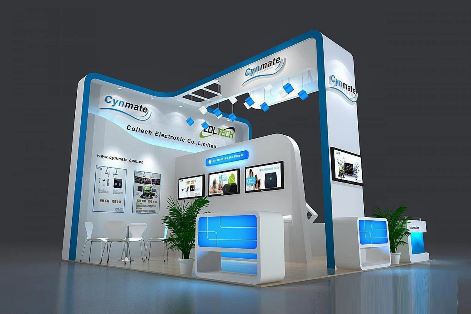 exhibition booth area 6x6 3dmax2009 3D Model .c4d .max .obj .3ds .fbx .stl .blend 
