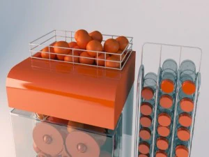 orange freestanding juicer machine 3D Model