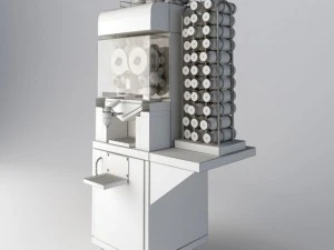 orange freestanding juicer machine 3D Model