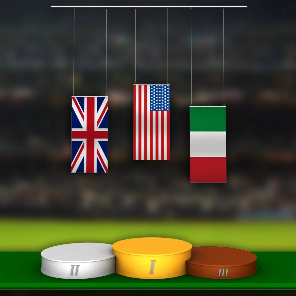sport podium metal flags 3D Model .c4d .max .obj .3ds .fbx .stl .blend