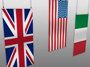 sport podium metal flags 3D Model