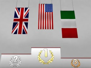 sport podium normal flag 3D Model