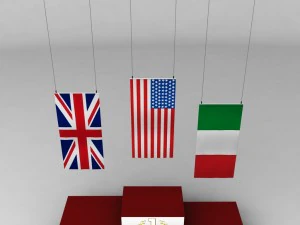 sport podium normal flag 3D Model