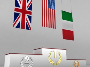 sport podium normal flag 3D मॉडल