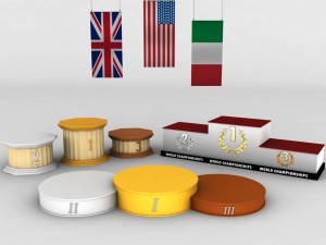 sport podium flag pack 3D Model